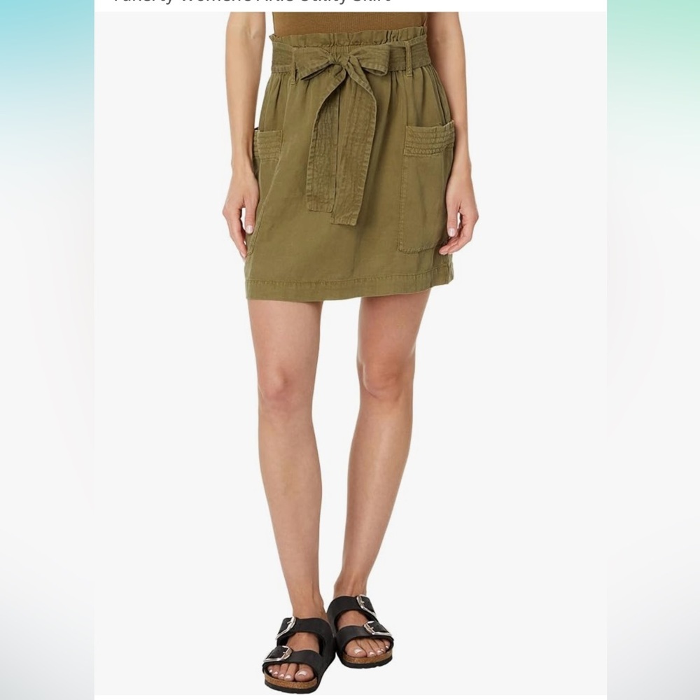 NWT Faherty Women's Arlie Olive Green Utility Mini Skirt Sz XL